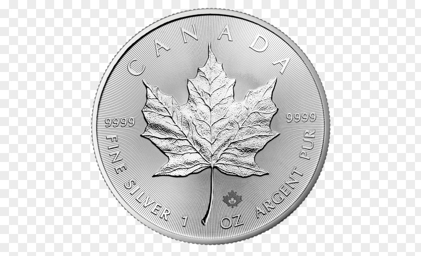 Silver Coin Canadian Maple Leaf Gold Bullion PNG