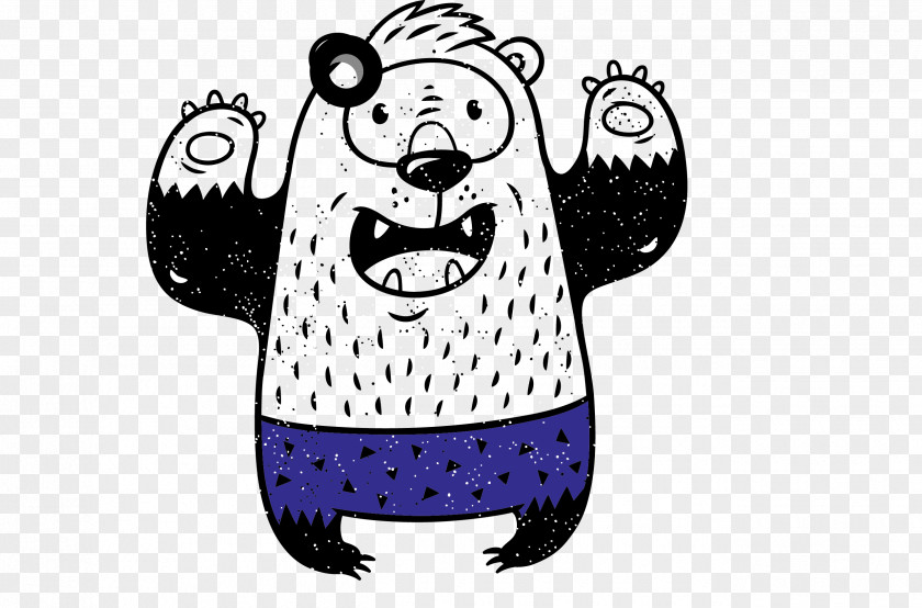 Vector Hand-painted Bear Drawing Royalty-free Illustration PNG