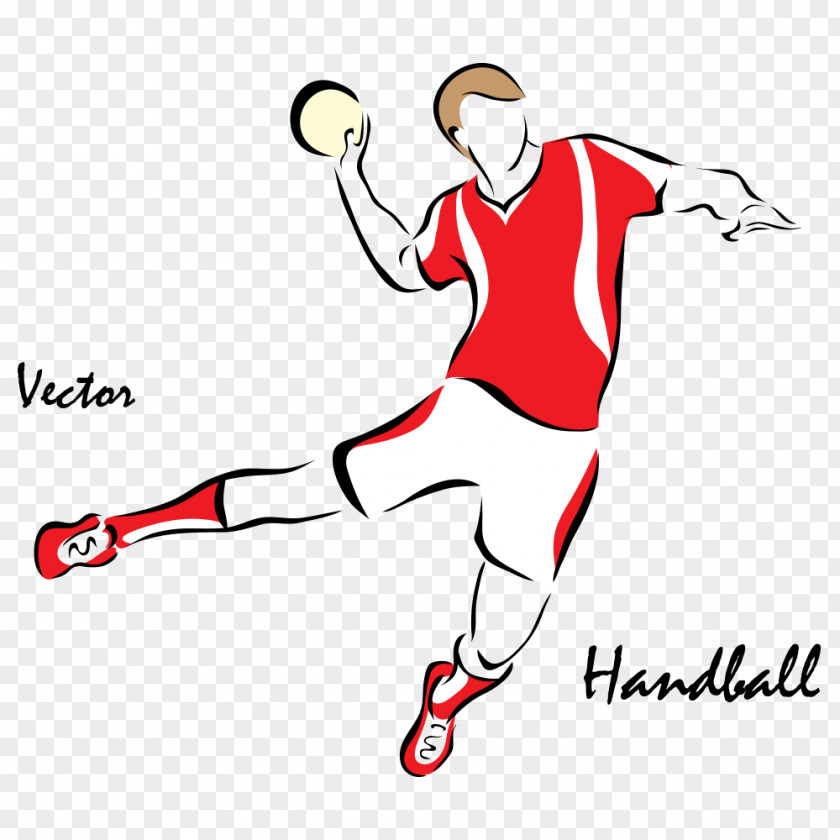 Vector Handball Players Olympic Sports Illustration PNG