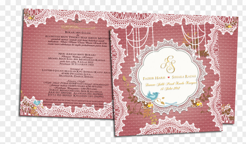 KAD KAHWIN Color Kad Kahwin Lovely Wedding Invitation PNG