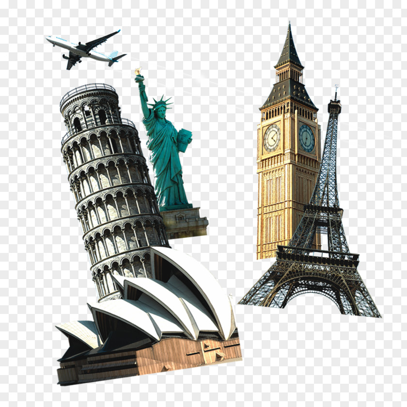 Landmarks Leaning Tower Of Pisa Sydney Opera House Statue Liberty Monument PNG