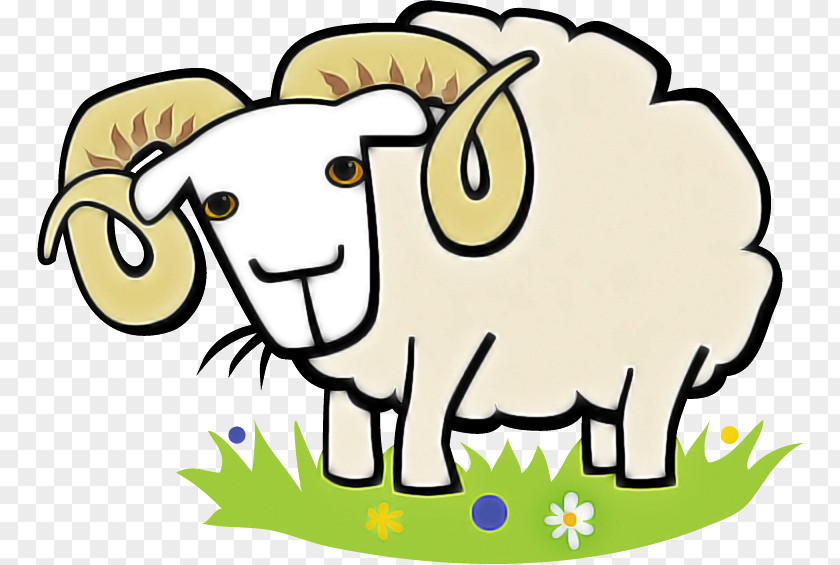 Cartoon Sheep Snout Grass PNG