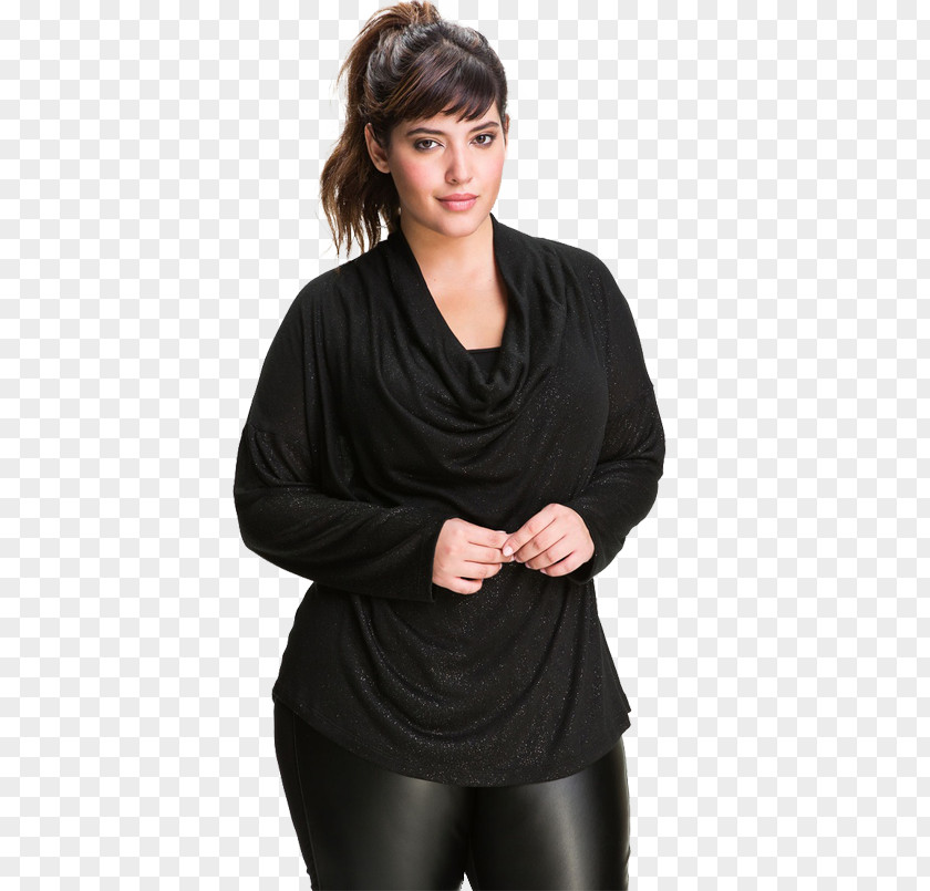 Sleeve Neck Outerwear Black M PNG