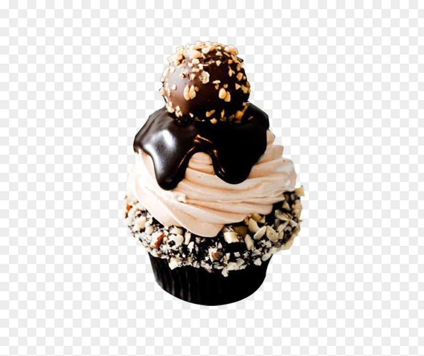 Chocolate Cake Truffle Cupcake Ganache Brownie Icing PNG