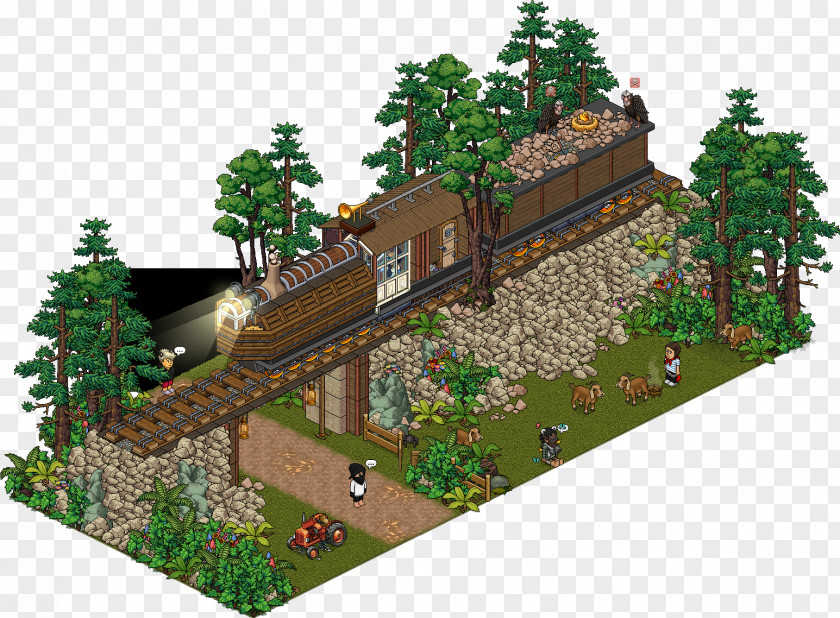 Train Habbo Game Locomotive Room PNG