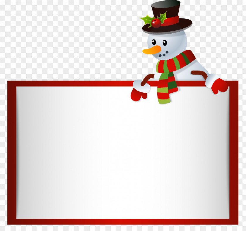 Vector Painted Snowman Tag Clip Art PNG