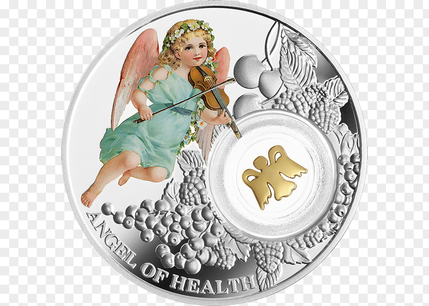 Angel Guardian Silver Coin Cherub PNG