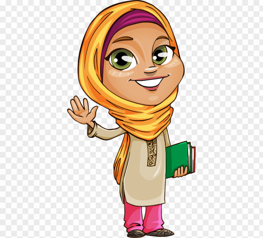 Cartoons Painted In The Middle East Muslim Girls Islam Clip Art PNG