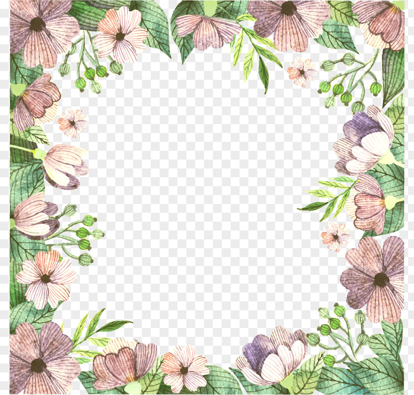 Vector Floral Border Design Flower Pattern PNG