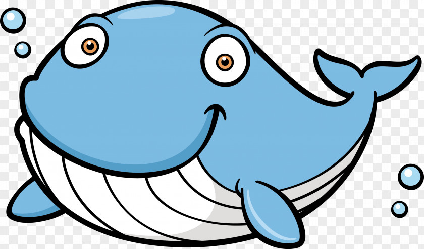 Vector Cartoon Whale Blue Clip Art PNG