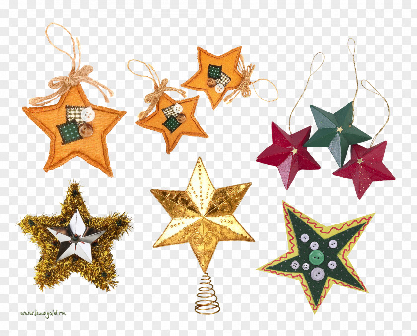 Colored Stars Christmas Ornament New Year Star Clip Art PNG