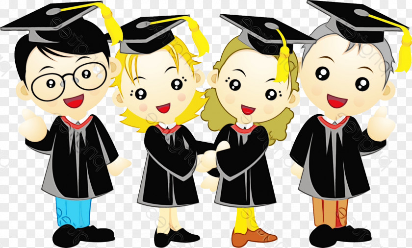 Phd Team Graduation Cartoon PNG