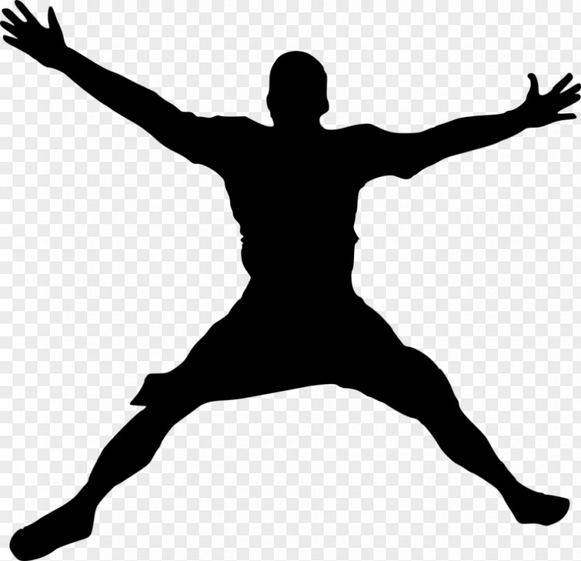 Silhouette Happy Jump Clip Art PNG