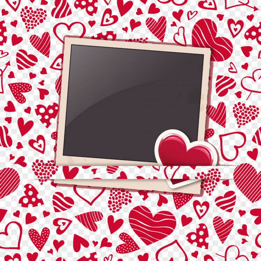 Heart-shaped Frame In Front Of The Background Heart Picture Valentines Day Pattern PNG