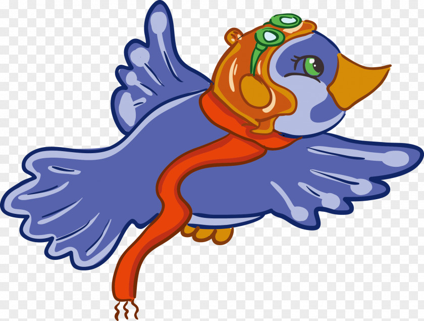 Blue Cartoon Bird PNG