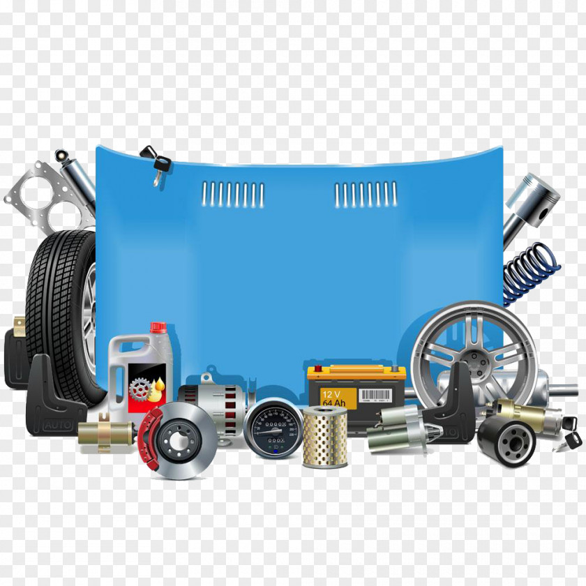 Blue Cloth Auto Parts High-definition Deduction Material Car Stock Illustration PNG