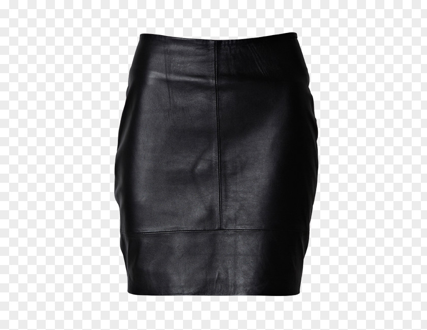 Black Skirt T-shirt Miniskirt Leather Clothing PNG