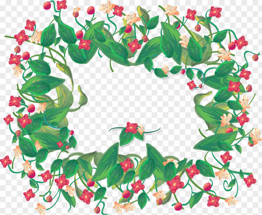 Vector Hand-painted Flowers Border CorelDRAW PNG