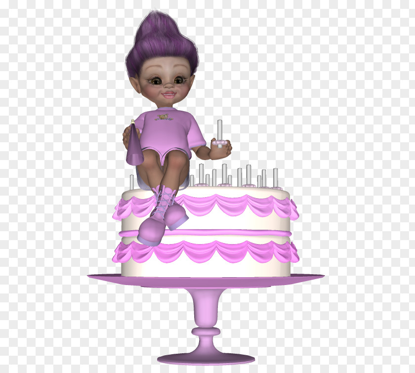 Birthday Cake Decorating Guestbook Purple PNG