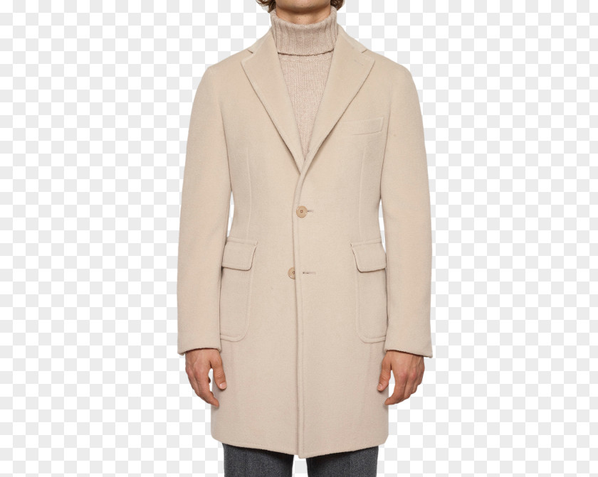 Single-breasted Overcoat Beige PNG