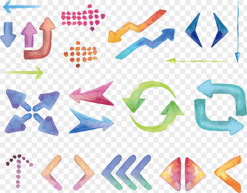 Vector Hand-painted Color Tags Euclidean Arrow Download PNG
