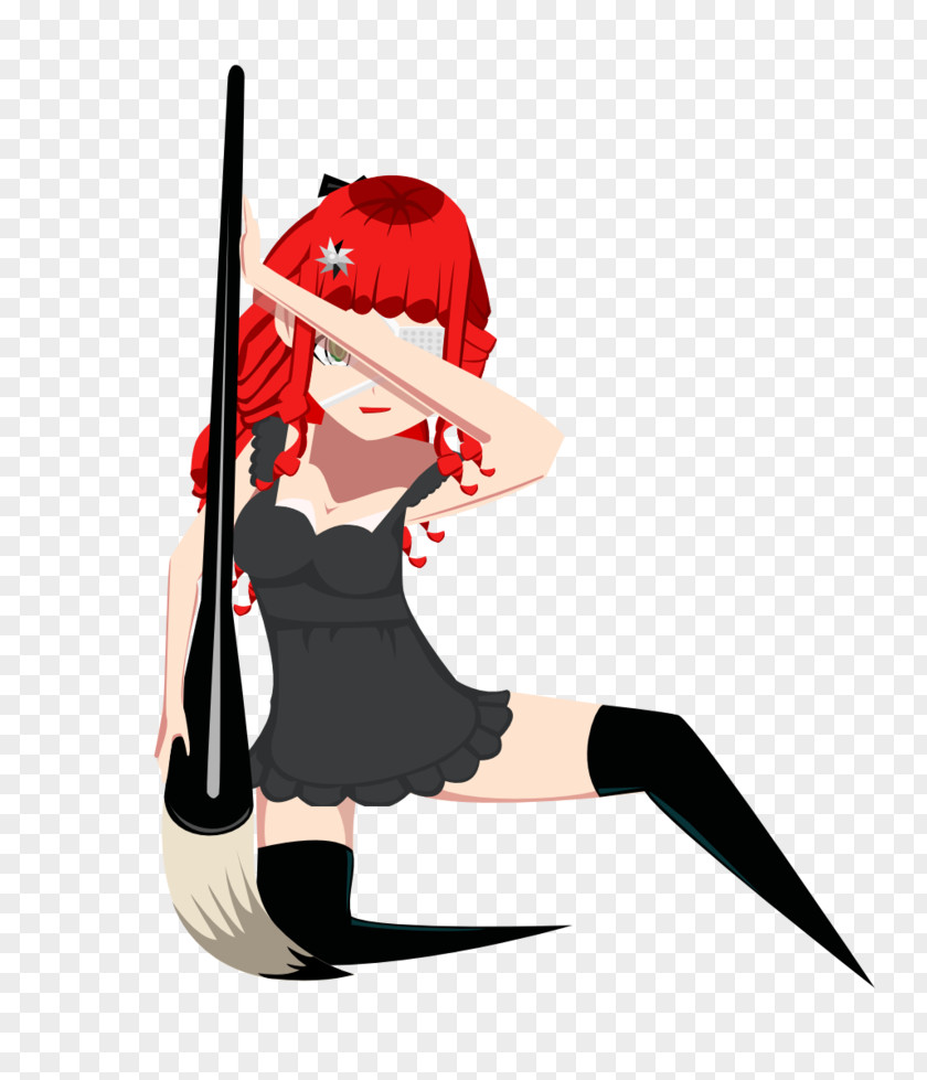 Nymph Black Hair Cartoon Character Weapon PNG