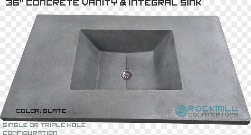 Slate Rock Concrete Sink Countertop Table Bathroom PNG