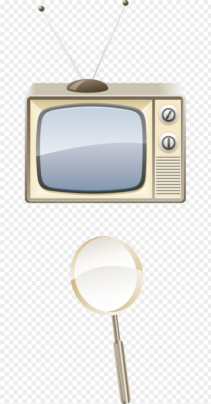 TV Magnifier Vector Material Television Set Cartoon PNG