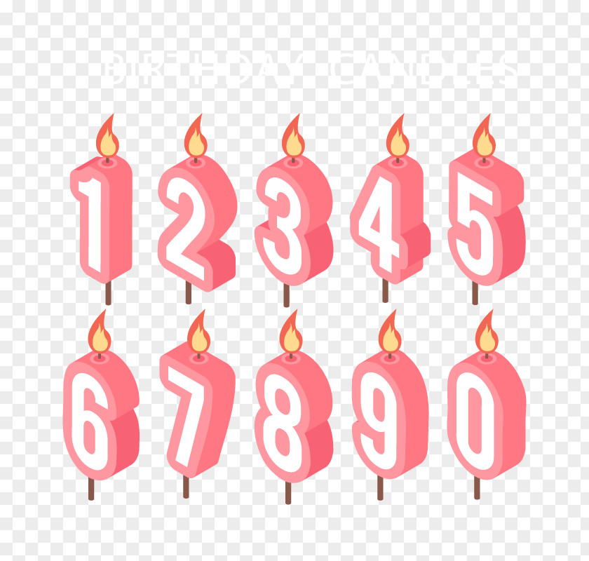 Vector Birthday Candles Cake Candle PNG