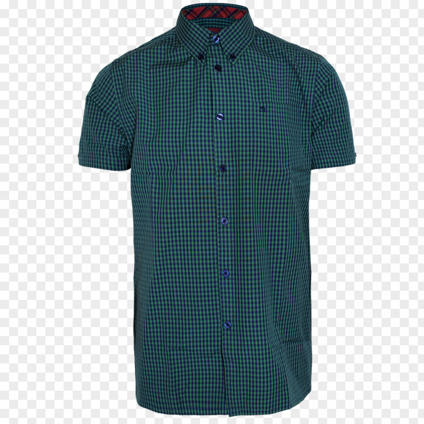 Shirt Sleeve Plaid Collar Button PNG