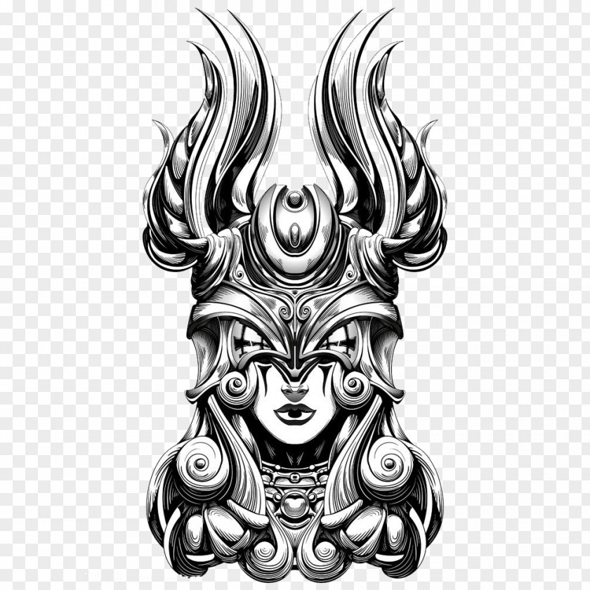 Black And White Hand Painted Queen Adults Brynhildr Valkyrie Shutterstock Royalty-free PNG