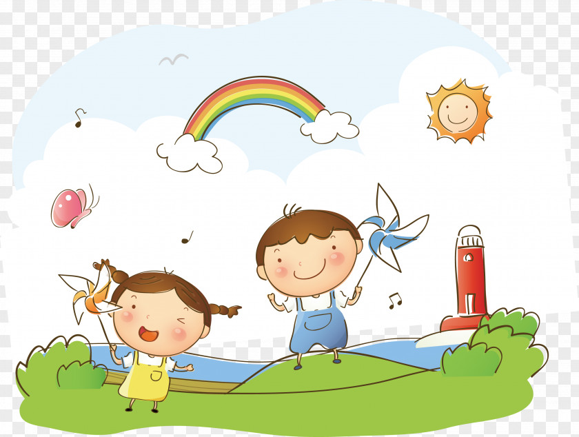 Cartoon Child Paper Illustration PNG