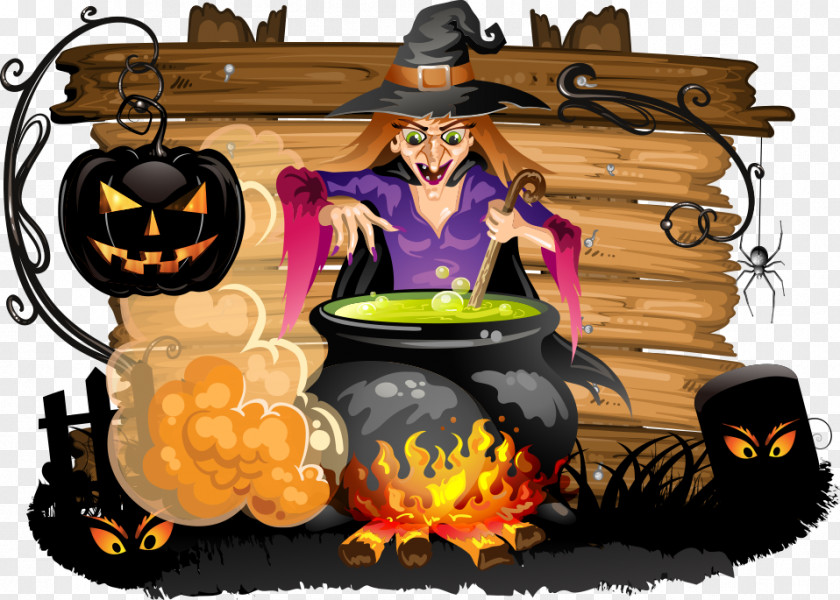 Vector Halloween Witch Costume Clip Art PNG