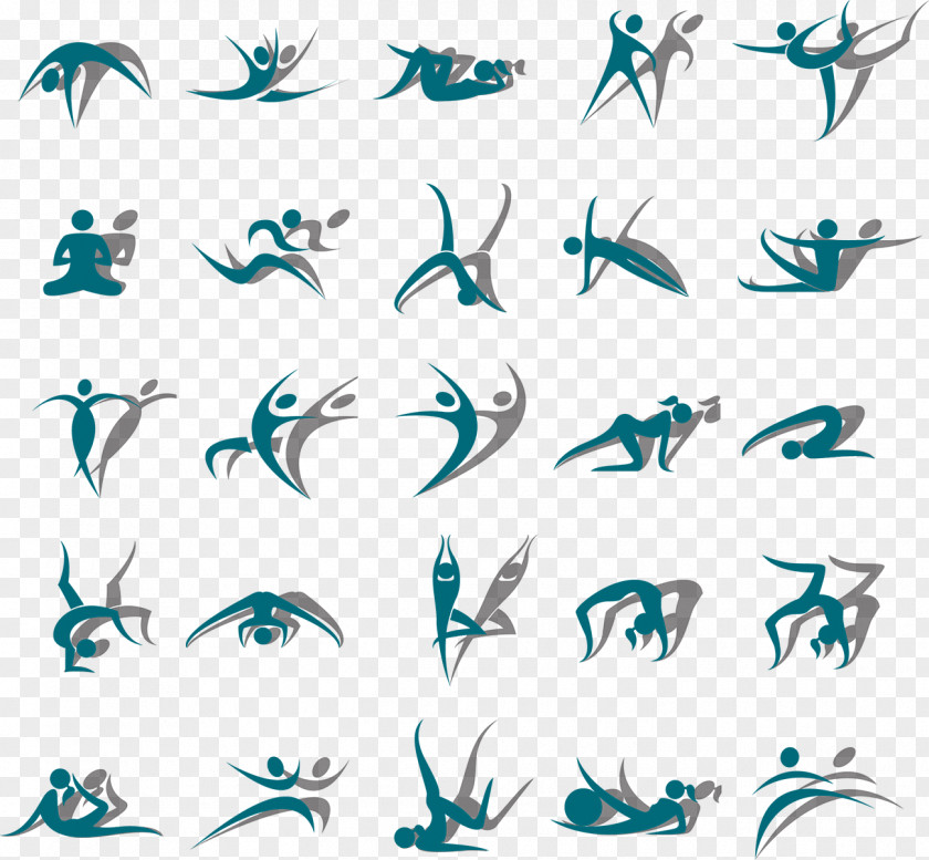 Yoga Silhouette Figures PNG