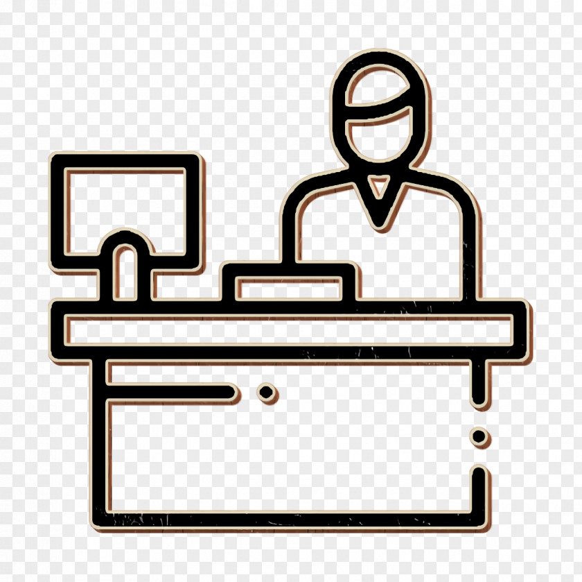 Reception Icon Desk Office PNG