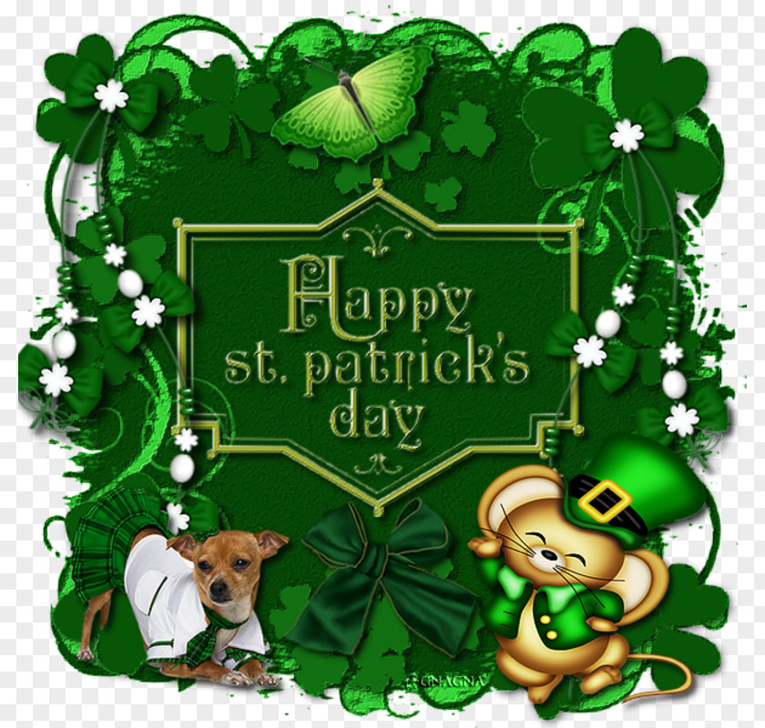 Saint Patrick's Day Dog Christmas Ornament Party PNG