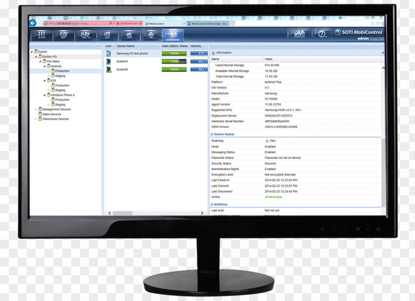 Soliton Mobile Device Management Computer Software Monitors Help Desk PNG