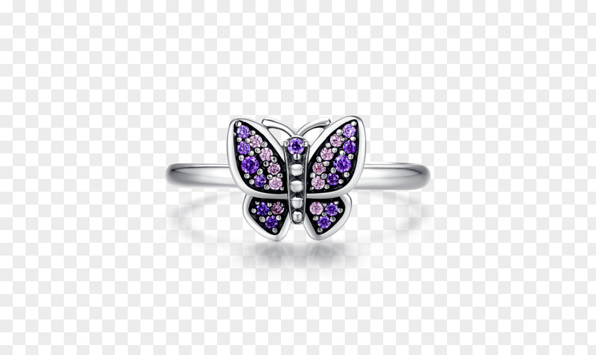 Butterfly Ring Amethyst Earring Pandora Bracelet PNG