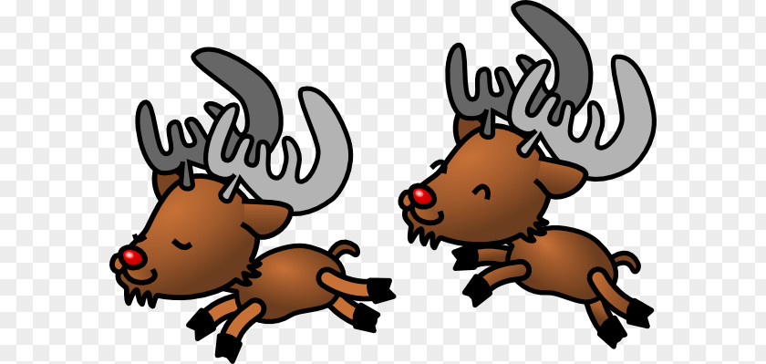 Cartoon Pictures Of Reindeer Rudolph Santa Claus Clip Art PNG