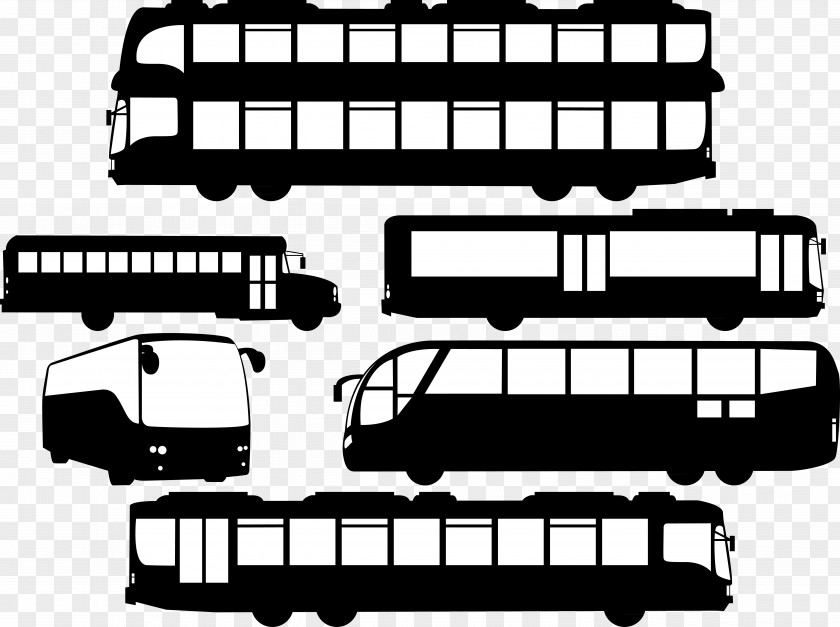 Traffic Black Bus Trip Travel Tour Service Silhouette Euclidean Vector PNG