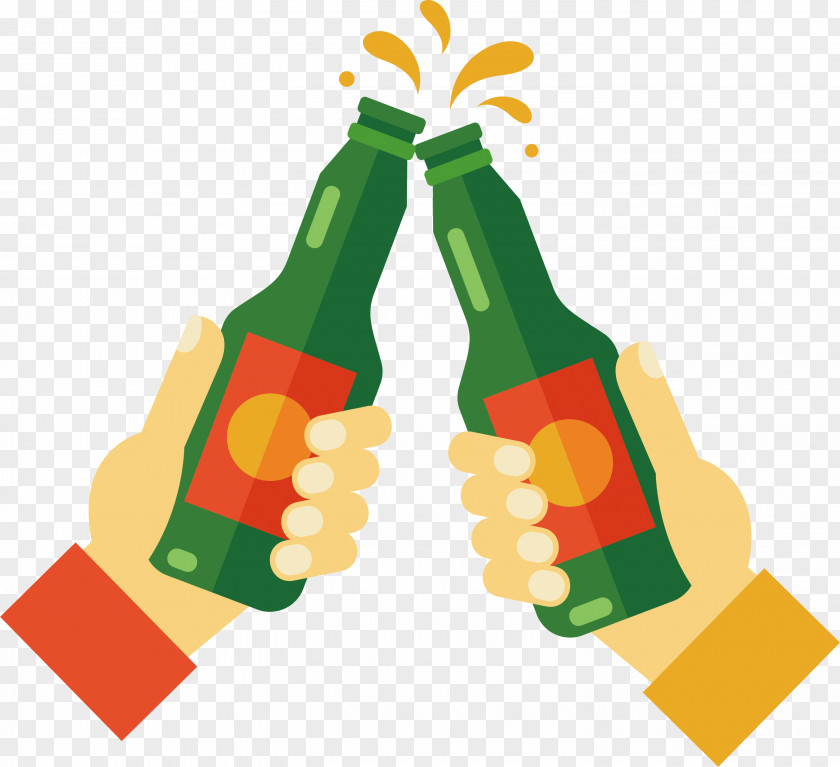 Raise The Beer Toast Bottle Icon PNG