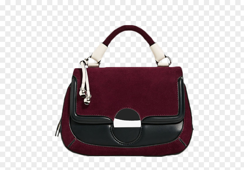 Zara Splicing Oblique Backpack Handbag Cloakroom Leather PNG