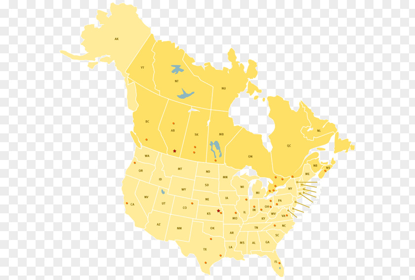 Aircondition Map Douchegordijn Illustration Yellow Canada Shower PNG