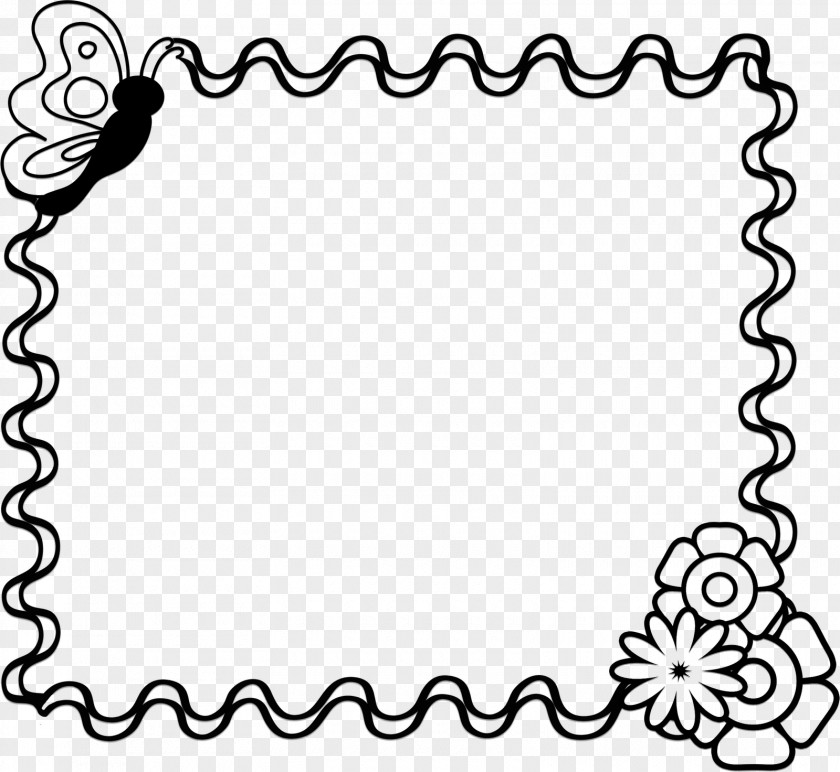 Flower Border Design Black And White Mothers Day Clip Art PNG