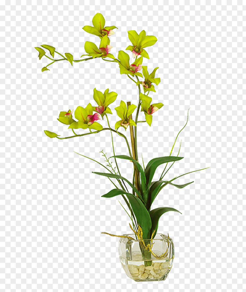 Flowers Potted Plants Vase Artificial Flower Floristry Orchids PNG