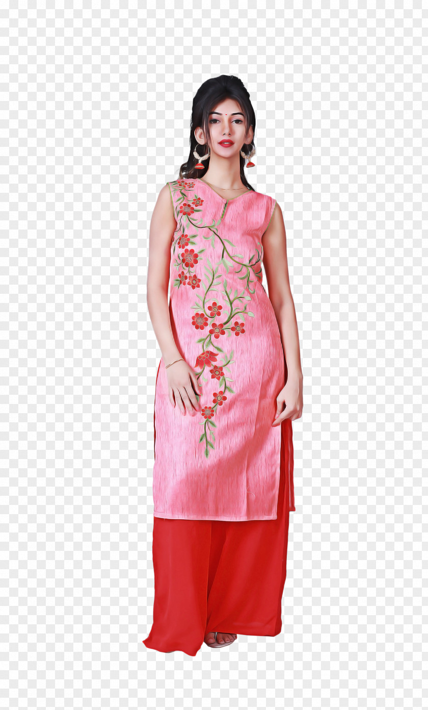 Embroidery Suit Pink Background PNG