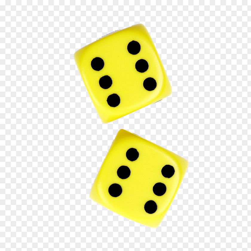 Six Yellow Dice PNG