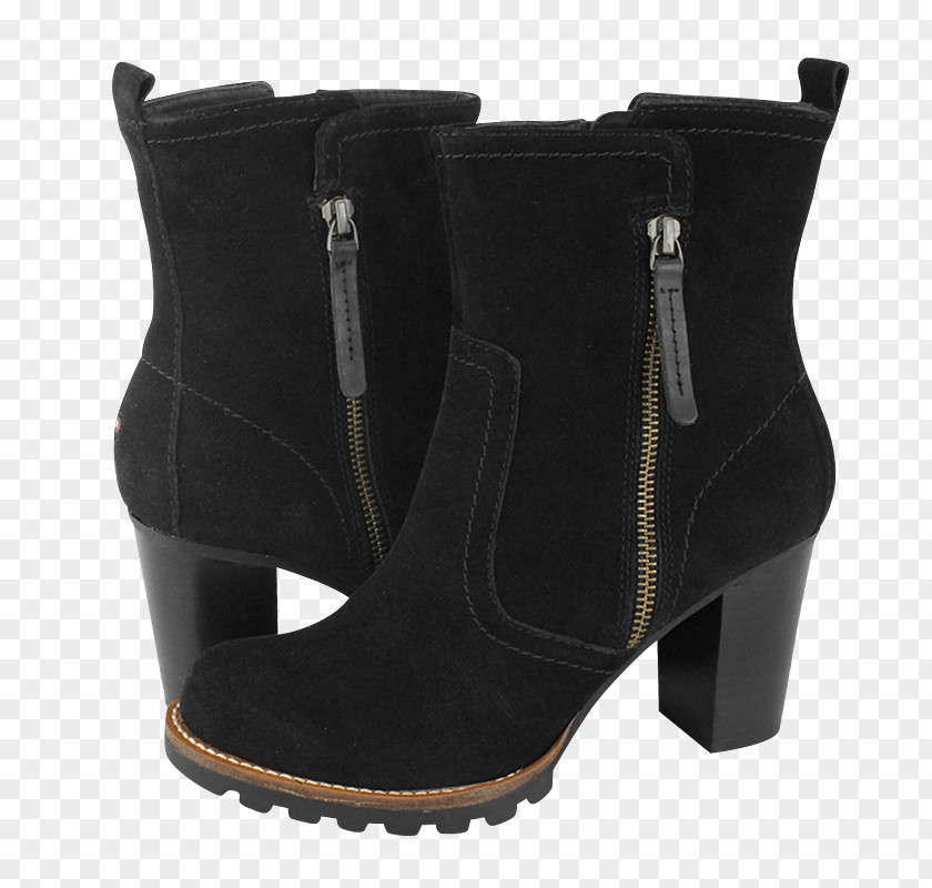 Boot Suede High-heeled Shoe Black M PNG
