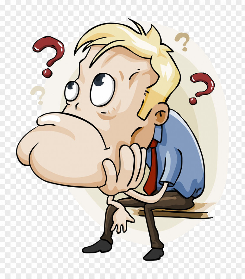 Thinking Man Cartoon Thought Clip Art PNG