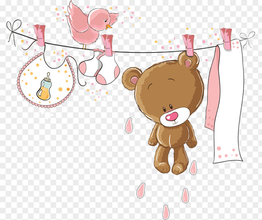 Child Baby Shower Infant Bear Diaper Cake PNG